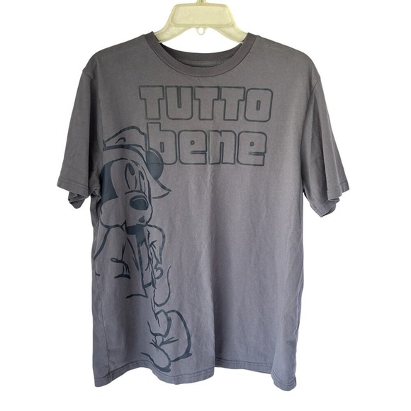Disney Other - Disney Mickey Mouse Tutto Bene‎ Graphic T-Shirt Gray Short Sleeve Crewneck Tee
